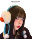 49ME Furry Plush Cartoon Earmuffs for Cold Weather Outdoor Winter Activity Ear Cover Snowman Ear Protectors for Student