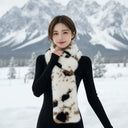 Skin Friendly Winter Faux Fur Scarf Soft Texture Lightweight Thick Warm Neck Warmer Cozy Fit Thermal Insulation