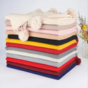 Women High Quality Plain Rabbit Fur Pom Pom Cashmere Shawl Scarf Winter Oversized Pashminas Poncho Hijab Blanket Cachecol