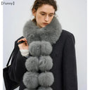〔Funny〕Long Faux Fox Fur Scarf Women Winter Warm Soft Furry Scarves Casual Lady Outdoor Neck Warmer Collar