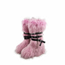 Women's Faux Fur Snow Boots with Side Zipper, Comfortable Warm Booties for Winter Outdoor, Trendy Fashionable Long Footwear
