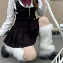 Women Faux Fur Leg Warmers Women Fall Leggings Jk Boots Stocking Girls Lolita Punk Boot Cover Harajuku Fur Foot Warming Cover