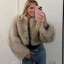 Clearance Fur Coat Women Warm Furry Long Sleeve Loose V-neek Female Outwear Autumn Winter Fashion Street All Match Lady Overcoat