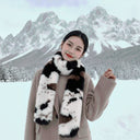Skin Friendly Winter Faux Fur Scarf Soft Texture Lightweight Thick Warm Neck Warmer Cozy Fit Thermal Insulation