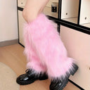 Women Faux Fur Leg Warmers Women Fall Leggings Jk Boots Stocking Girls Lolita Punk Boot Cover Harajuku Fur Foot Warming Cover