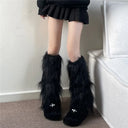 Fashion Faux Fur Furry Leg Warmers 40cm Japanese Style Lolita Boots Cover Soft Y2K Knee High Girls Socks Spicy Girls