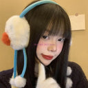 49ME Furry Plush Cartoon Earmuffs for Cold Weather Outdoor Winter Activity Ear Cover Snowman Ear Protectors for Student
