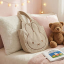 New Trendy Cute Kawai Miffy Fur Large Capacity Shoulder Totter Bag Stylish Shopping Bag for Girls Fall Winter Multi-Purpose