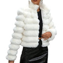 2025 Autumn winter New European American Faux fur Coat Women's Short Stand collar Thick fur Coats Female Warm Parka Overcoat