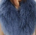 Luxurious Mongolian Lamb Fur Scarf Fur Wrap with Magnetic Buckle