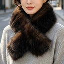 Skin Friendly Winter Faux Fur Scarf Windproof Soft Texture Thick Warm Neck Warmer Thermal Insulation Cozy Fit