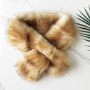Skin Friendly Winter Faux Fur Scarf Windproof Soft Texture Thick Warm Neck Warmer Thermal Insulation Cozy Fit