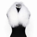 Luxurious Mongolian Lamb Fur Scarf Fur Wrap with Magnetic Buckle