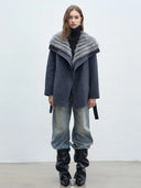 2025 Winter Real Fox Fur Coat Women Female Natural Fur Cashmere Wool Jacket Woolen Luxury Jacket Outwear