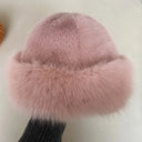 Fashion Faux Fox Fur Thicken Warm Hats for Women Lady Windproof Russian Hat Ear Protection Bonnet Caps Winter Warm Snow Ski Cap