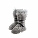 Women's Faux Fur Snow Boots with Side Zipper, Comfortable Warm Booties for Winter Outdoor, Trendy Fashionable Long Footwear