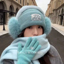 Women Winter Earmuffs Blue Fur Furry Outdoor Cycling Skiing Windproof Keep Warm Ear Covers Folding Soft Cute Plush Ear Cover