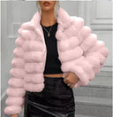 2025 Autumn winter New European American Faux fur Coat Women's Short Stand collar Thick fur Coats Female Warm Parka Overcoat