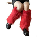 Fashion Faux Fur Furry Leg Warmers 40cm Japanese Style Lolita Boots Cover Soft Y2K Knee High Girls Socks Spicy Girls