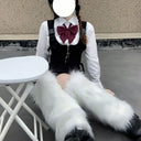 Women Faux Fur Leg Warmers Women Fall Leggings Jk Boots Stocking Girls Lolita Punk Boot Cover Harajuku Fur Foot Warming Cover