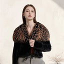2025 Autumn and Winter New Style Faux Mink Coat with Fur Collar 650g Polyester Design Stylish and Fashionable Women's Outerwear