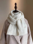 Women's Scarves Autumn Winter Thickened Warm Soft For Girl Comfortable New Sweet Simple Mink Fur Knitted Korean Versatile Scarfs
