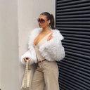 Short Coats Women Faux Fur Jackets Turn Down Collar Coat Casual Thick Warm Y2k Streetwear Jacket Elegant Work Autumn Winter