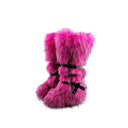 Women's Faux Fur Snow Boots with Side Zipper, Comfortable Warm Booties for Winter Outdoor, Trendy Fashionable Long Footwear