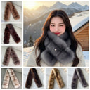 Skin Friendly Winter Faux Fur Scarf Windproof Soft Texture Thick Warm Neck Warmer Thermal Insulation Cozy Fit