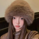 Fashion Faux Fox Fur Thicken Warm Hats for Women Lady Windproof Russian Hat Ear Protection Bonnet Caps Winter Warm Snow Ski Cap