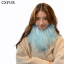 Luxurious Mongolian Lamb Fur Scarf Fur Wrap with Magnetic Buckle