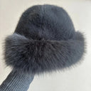 Fashion Faux Fox Fur Thicken Warm Hats for Women Lady Windproof Russian Hat Ear Protection Bonnet Caps Winter Warm Snow Ski Cap