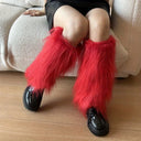 Women Faux Fur Leg Warmers Women Fall Leggings Jk Boots Stocking Girls Lolita Punk Boot Cover Harajuku Fur Foot Warming Cover
